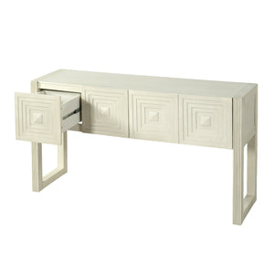 Geometric Carved Console Table with 3 Soft-Close Drawers - view 11