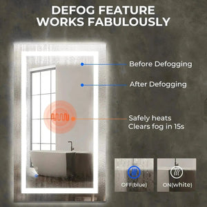 24 x 32  Inch Center Glow LED Bathroom Mirror