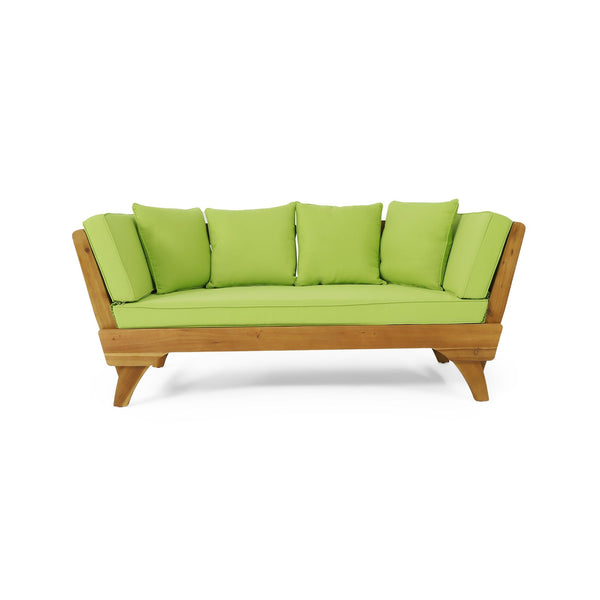 Outdoor Acacia Wood Expandable Daybed With Cushions - detail view