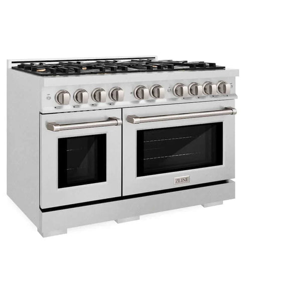ZLINE 48' Select Dual Fuel Range Gas Cooktop Electric Convection Oven DuraSnow® Stainless Steel Brass Burners HDRS-BR-48 - side view