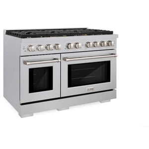ZLINE 48'Gas Range, Convection Gas Oven , DuraSnow® Brass Burners, SGRS-BR-48 - side view
