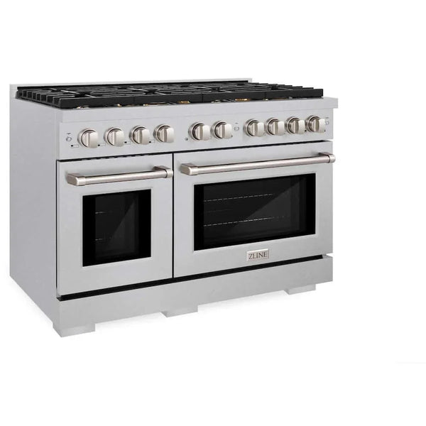 ZLINE 48'Gas Range, Convection Gas Oven , DuraSnow® Brass Burners, SGRS-BR-48 - side view