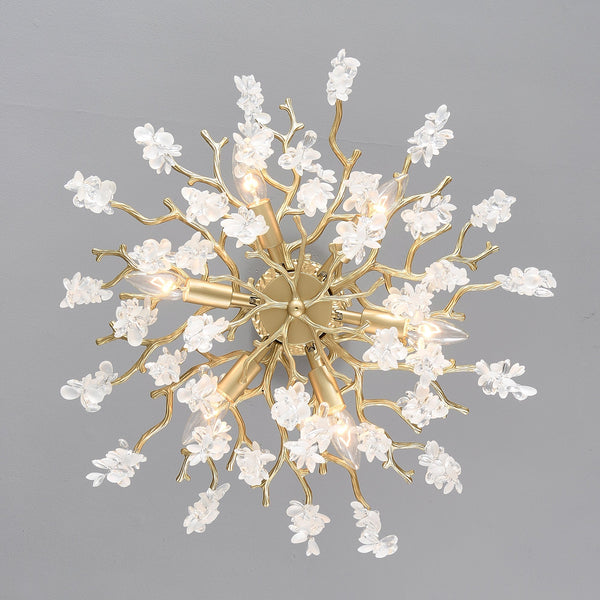 6-Light Chandelier Crystal Ceiling Lamp in Gold - view 14