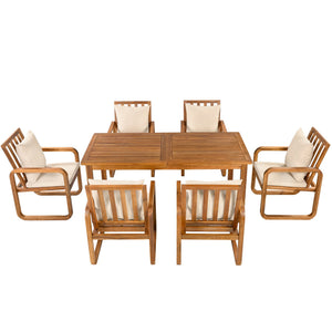 7 Pieces Patio Dining Set Outdoor Dining Table and Chairs - product view