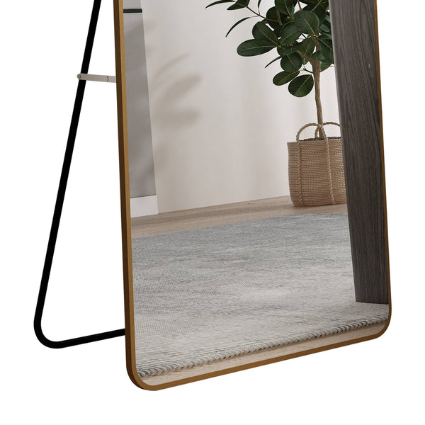 The 4th Generation Floor Mounted Full Length Mirror with Gold Frame - view 13