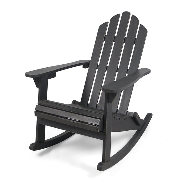 Echoes Outdoor Acacia Wood Adirondack Rocking Chair - detail view