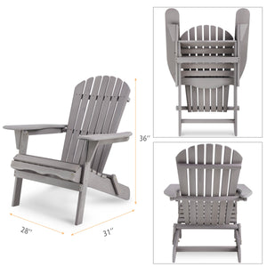 Classic Gray Cedar Wood Lounge Patio Chair Set of 2 - detail view