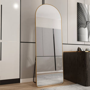 The 4th Generation Floor Mounted Full Length Mirror with Gold Frame - detail view
