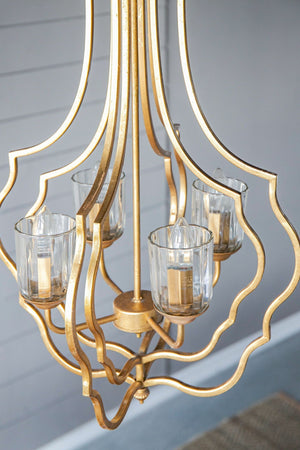 4 Light Metal Chandelier with Adjustable Chain - Gold - view 13