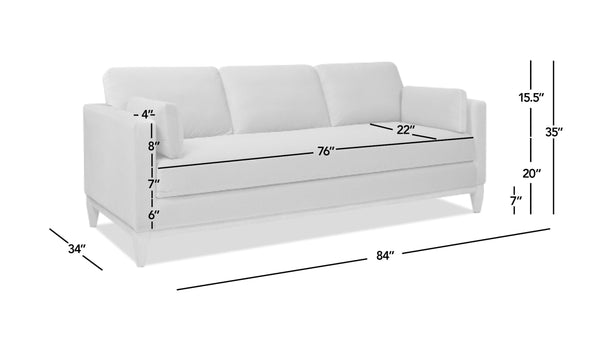 Knox 84' Modern Farmhouse Sofa, Fawn Brown Performance Velvet - view 11