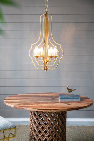 4 Light Metal Chandelier with Adjustable Chain - Gold - view 15