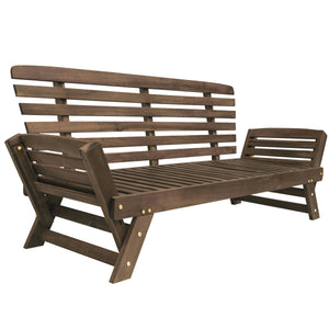 TOPMAX Outdoor Adjustable Patio Wooden Daybed Sofa Chaise Lounge - view 17