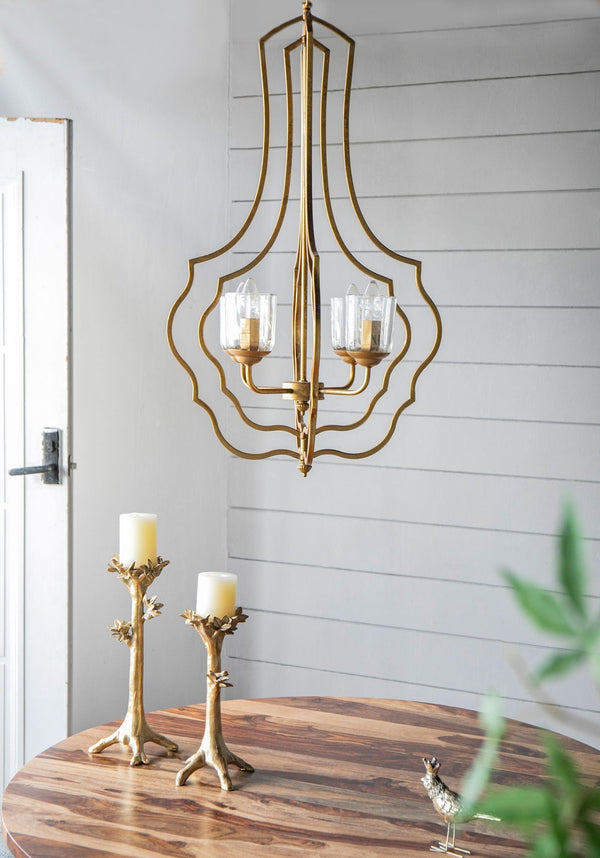 4 Light Metal Chandelier with Adjustable Chain - Gold - view 16