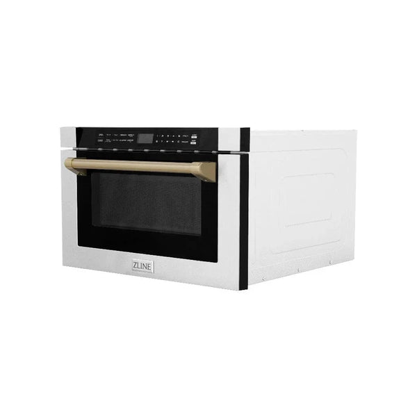 ZLINE 24' Microwave Drawer, Stainless Steel, Bronze MWDZ-1-H-CB - detail view