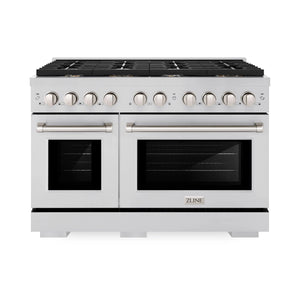 ZLINE 48'Paramount Dual Fuel Range Stainless Steel, Brass Burner, SDR-BR-48 - detail view