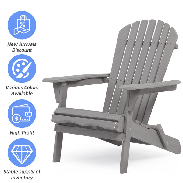 Classic Gray Cedar Wood Lounge Patio Chair Set of 2 - view 11