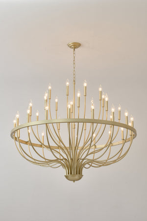 36-Light Gold Industrial Iron Candle Chandelier - view 19