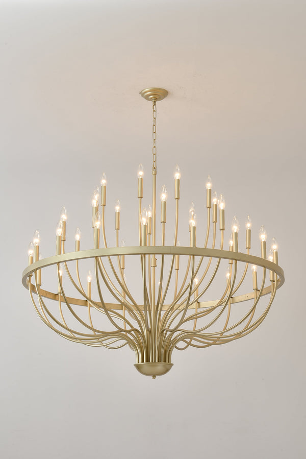 36-Light Gold Industrial Iron Candle Chandelier - view 19