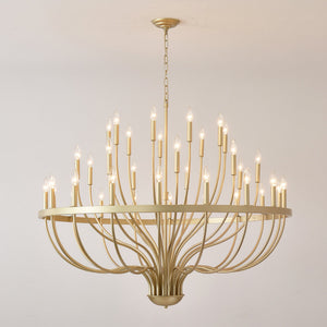 36-Light Gold Industrial Iron Candle Chandelier - view 11