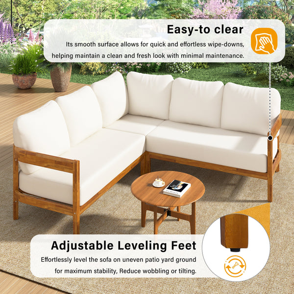 U_Style Acacia Solid Wood Patio Furniture Set - view 17