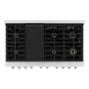 ZLINE 48'Paramount Dual Fuel Range Stainless Steel, Brass Burner, SDR-BR-48 - lifestyle photo