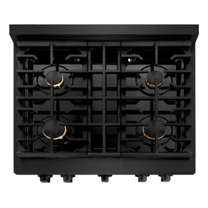 ZLINE 30'Paramount Dual Fuel Range Black Stainless Steel, Brass Burners SDRB-BR-30 - lifestyle photo