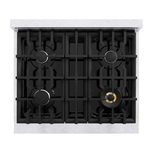 ZLINE 30'Classic Gas Range, Convection Gas Oven, DuraSnow® Stainless Steel, White Matte Door CGRS-WM-30 - lifestyle photo