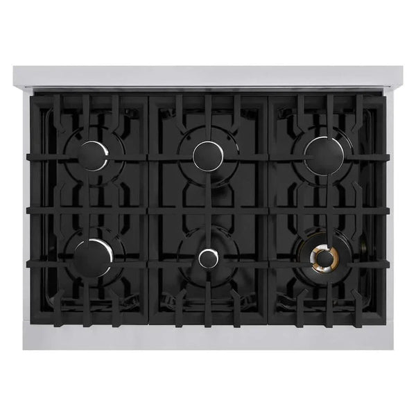 ZLINE 36' Select Dual Fuel Range Gas Cooktop Electric Convection Oven Stainless Steel HDR36 - lifestyle photo