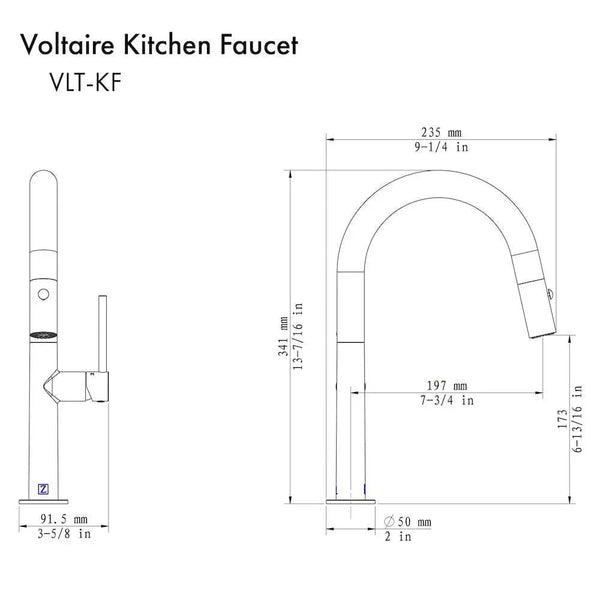 ZLINE Voltaire Kitchen Faucet, Champagne Bronze, VLT-KF-CB - lifestyle photo
