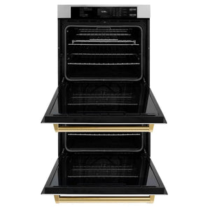 ZLINE 30'Professional True Convection Double Wall Oven, Air Fry, Self Clean, Stainless Steel, Gold WADZ-30-G - lifestyle photo