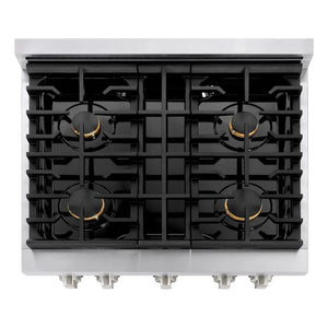 ZLINE 30'Paramount Dual Fuel Range Stainless Steel, Brass Burner, SDR-BR-30 - lifestyle photo
