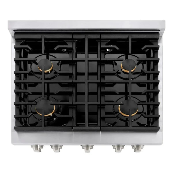 ZLINE 30'Paramount Dual Fuel Range Stainless Steel, Brass Burner, SDR-BR-30 - lifestyle photo