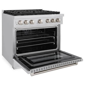ZLINE 36'Paramount Dual Fuel Range Stainless Steel, Brass Burner, SDR-BR-36 - lifestyle photo