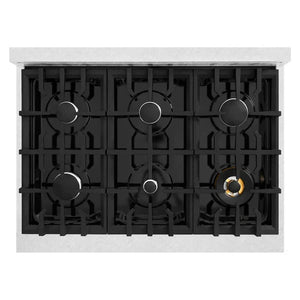 ZLINE 36'Classic Gas Range, Convection Gas Oven, DuraSnow® Stainless Steel, White Matte Door CGRS-WM-36 - lifestyle photo