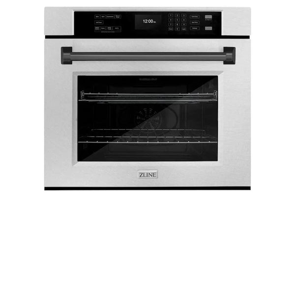 ZLINE 30'Professional True Convection Single Wall Oven, Air Fry, Self Clean, DuraSnow® Matte Black WASSZ-30-MB - lifestyle photo