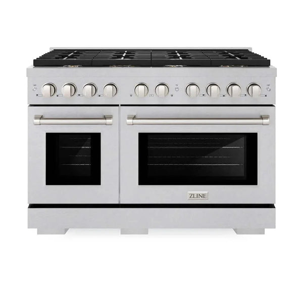 ZLINE 48'Gas Range, Convection Gas Oven , DuraSnow® Brass Burners, SGRS-BR-48 - lifestyle photo