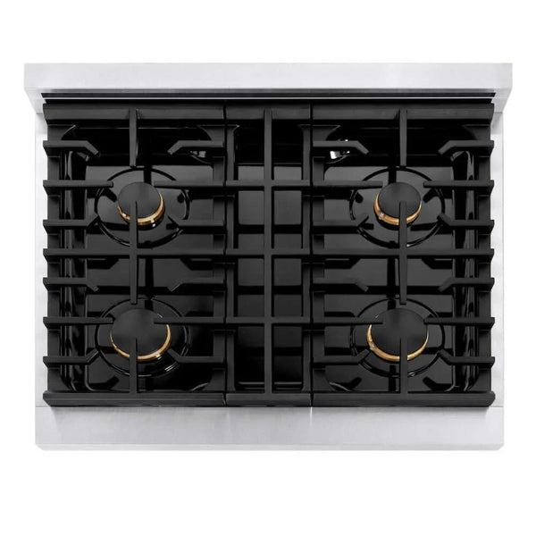 ZLINE 30'Gas Range, Convection Gas Oven , DuraSnow® Brass Burners, SGRS-BR-30 - lifestyle photo