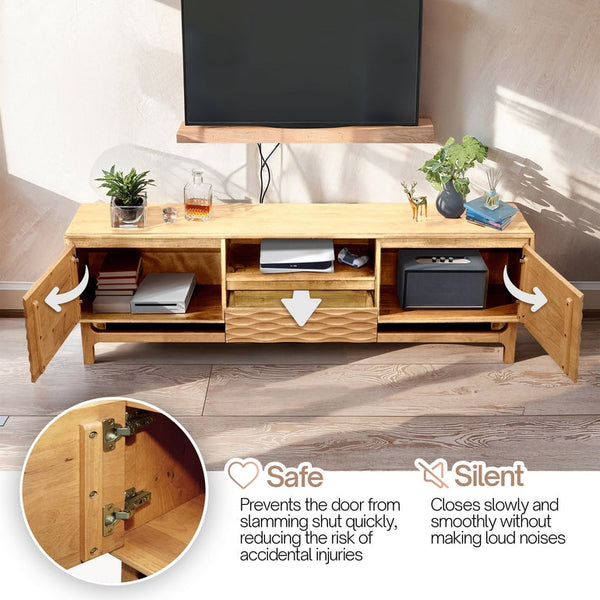 Elara Solid Wood TV Stand - close-up