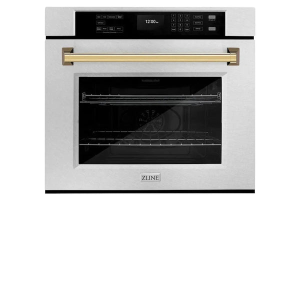 ZLINE 30'Professional True Convection Single Wall Oven, Air Fry, Self Clean, DuraSnow® Gold WASSZ-30-G - lifestyle photo