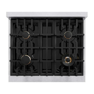 ZLINE 30' Select Dual Fuel Range Gas Cooktop Electric Convection Oven DuraSnow® Stainless Steel Brass Burners HDRS-BR-30 - lifestyle photo