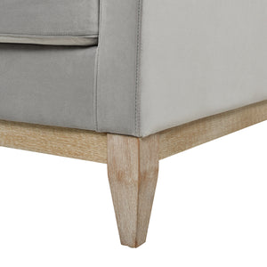 Knox 36' Modern Farmhouse Arm Chair, Opal Grey Velvet - side view