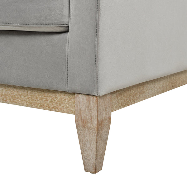 Knox 36' Modern Farmhouse Arm Chair, Opal Grey Velvet - side view