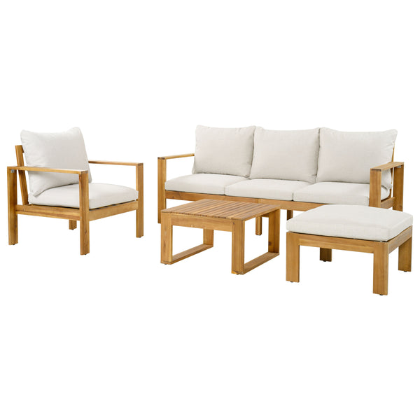 Outdoor 4pcs Acacia Sectional Patio Sofa Set - dimensions