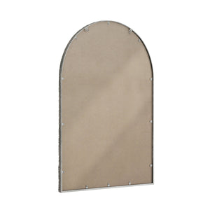 Arched Silver Wall Mirror with Tempered Glass Metal Frame - product view