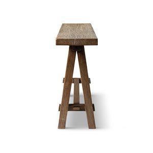 Hawthorne 60'' Solid Reclaimed Elm Trestle Console Table, Heritage Medium-Dark Brown - alternate view