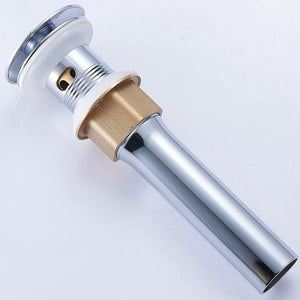 Chrome Bathroom Sink Faucet Single Handle Single Hole Lavatory Faucet with overflow pop up drain - detail view
