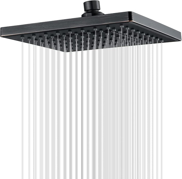 8 Inch Square Rainfall Shower Head with Angle Adjustable