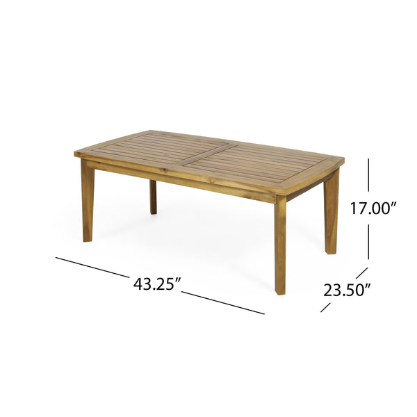 4-Pieces Acacia Wood Patio Furniture Set with Cushions - dimensions