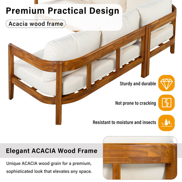 U_Style Acacia Solid Wood Patio Furniture Set - view 15