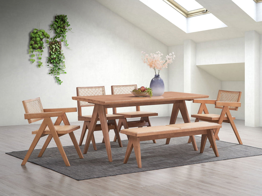 Valentina 6 Pieces Patio Furniture Set - Rattan / Natural